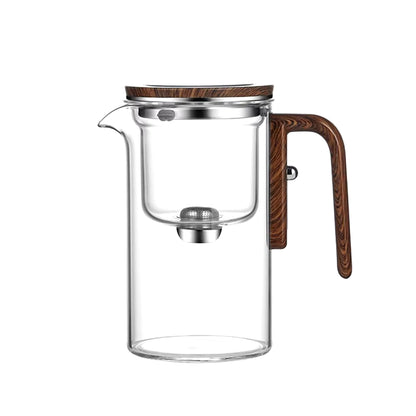 Water Separation  Glass Teapot – Wooden Handle, Infuser, Drip-Free Spout & Anti-Scald Design | Witchcraft Tea Kettle 