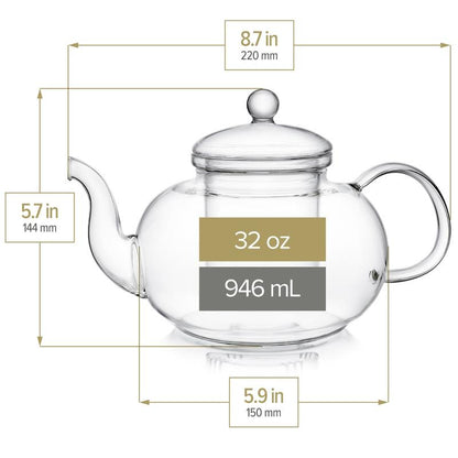 Blossoms Glass Teapot with Removable Loose Tea Infuser